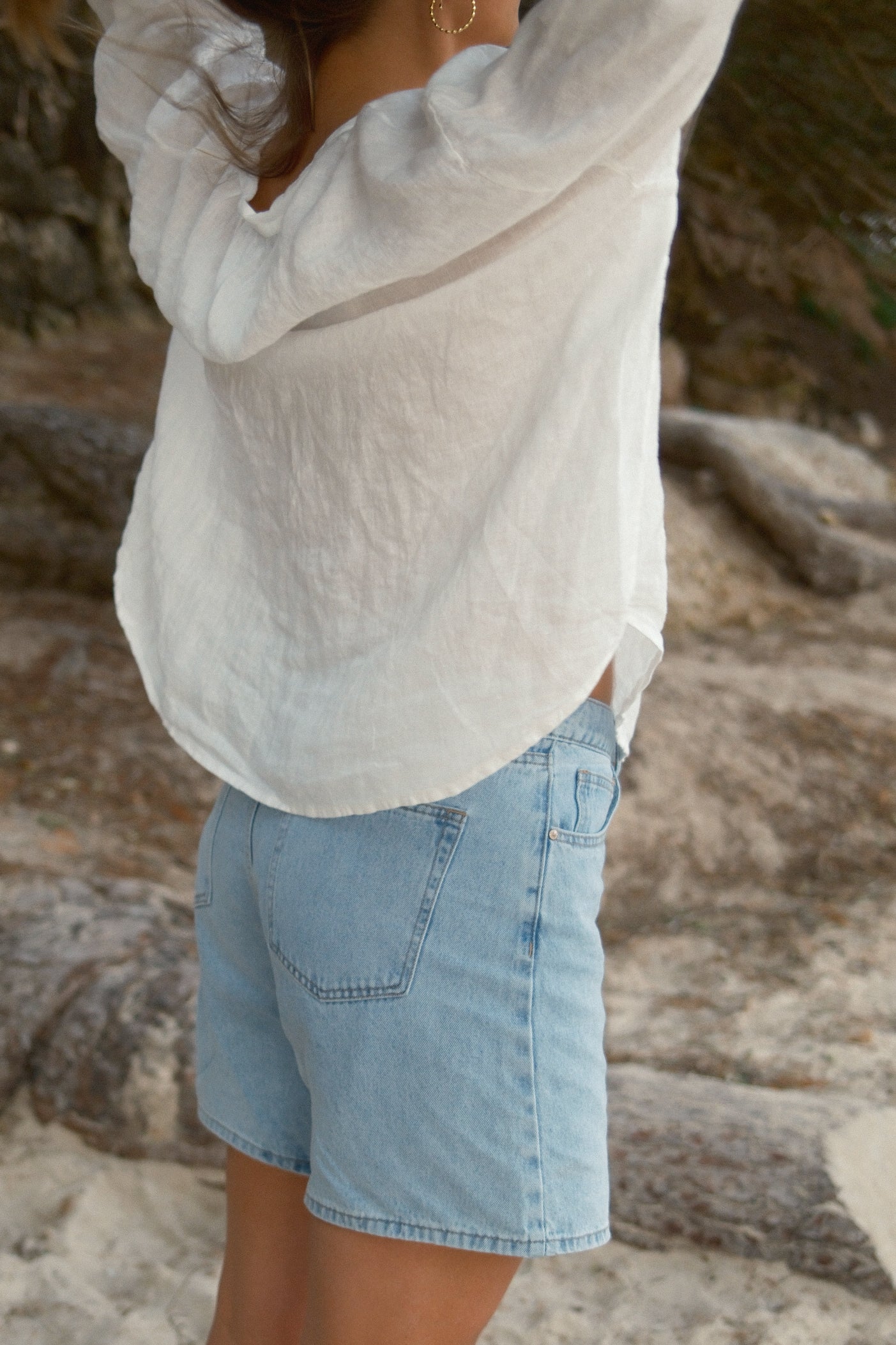 100% LINNEN VENICE BLOUSE WHITE - Image 6