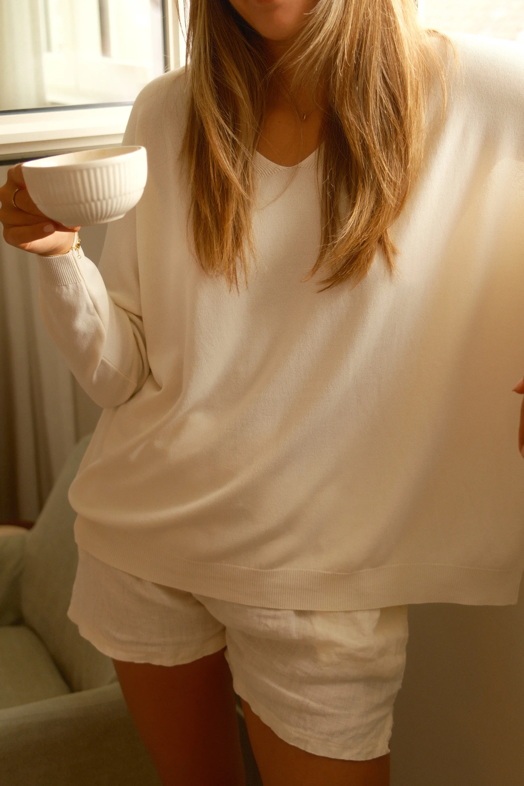 BASIC VNECK PULL ECRU - Image 3