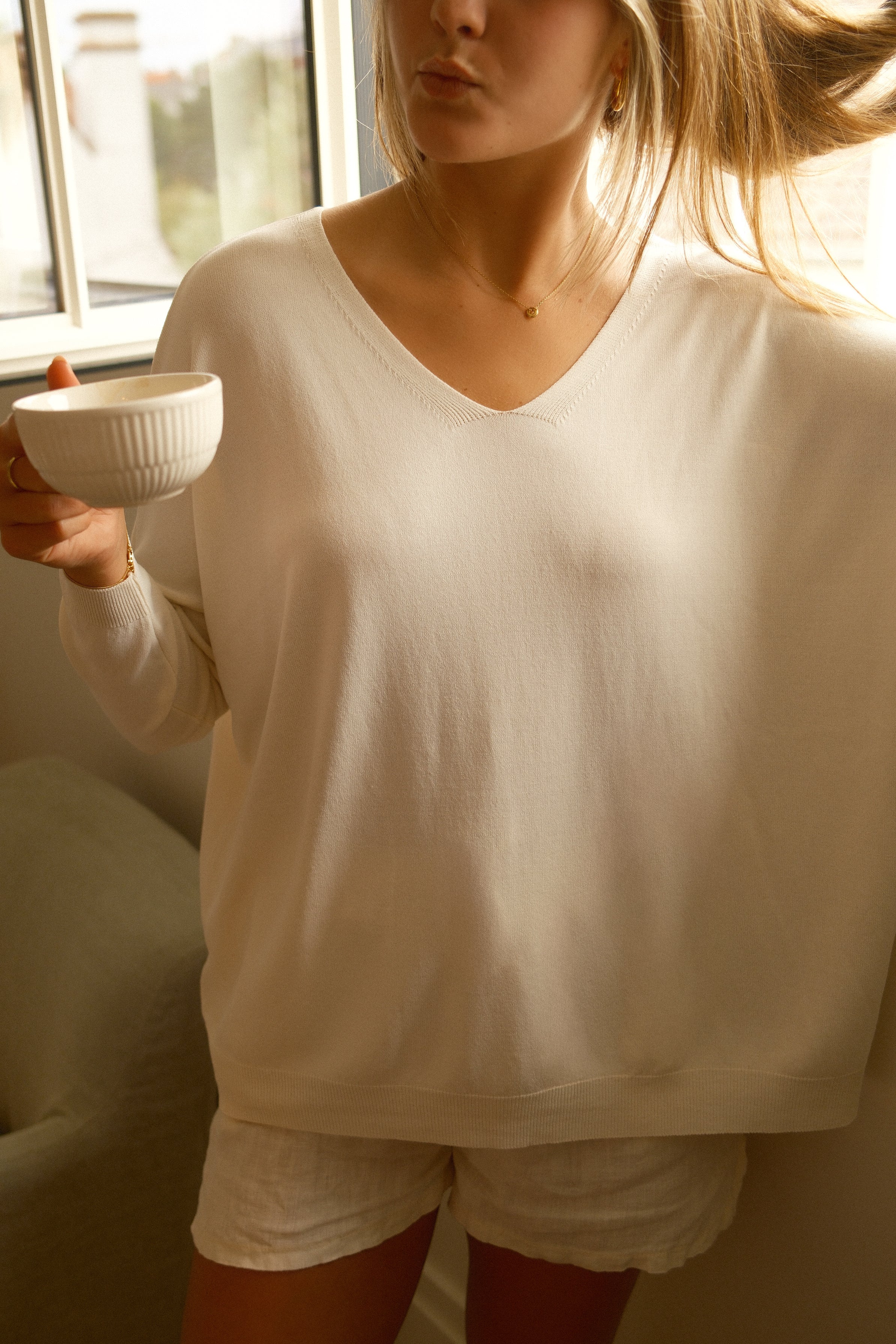 BASIC VNECK PULL ECRU - Image 6