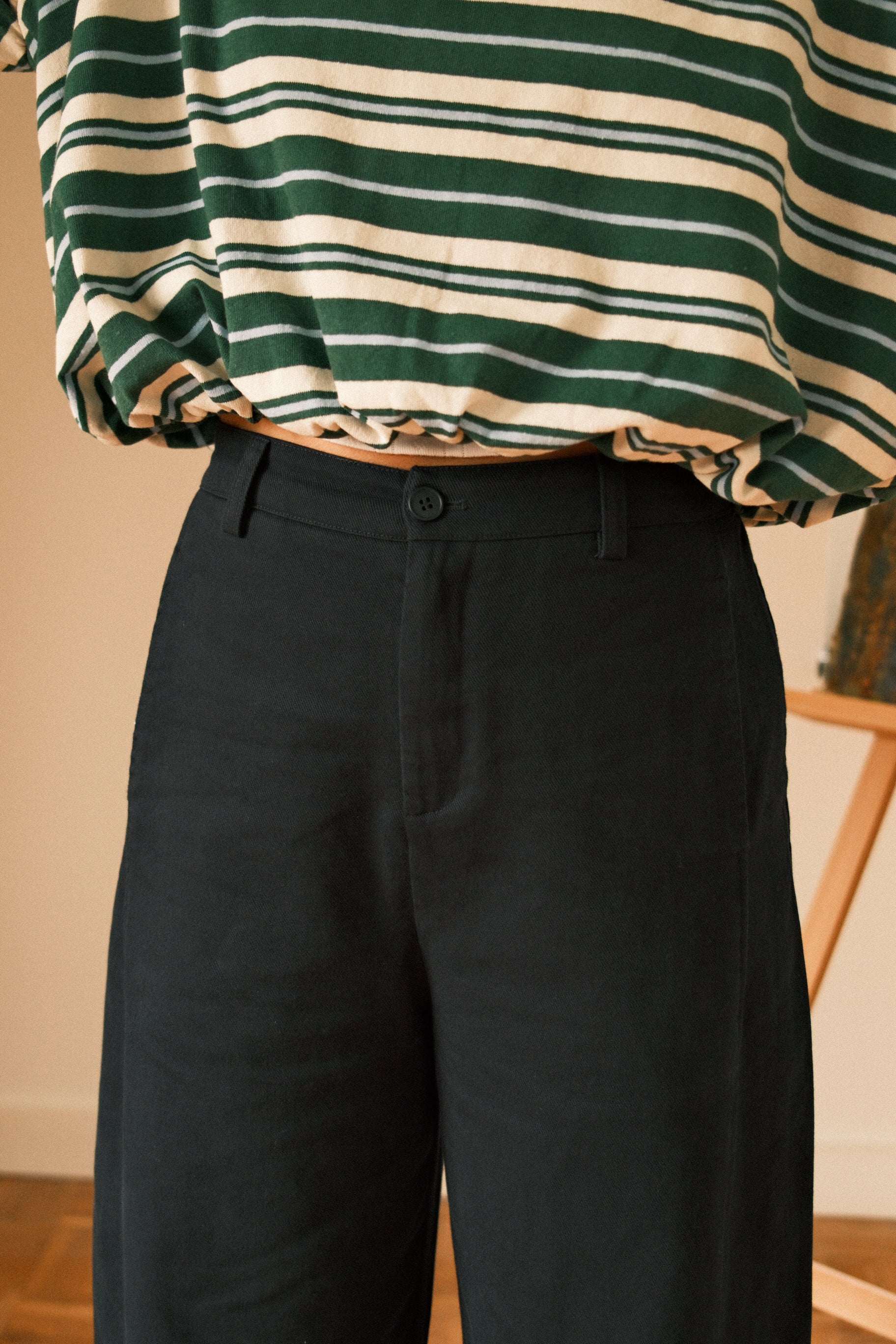 COTTON BALLOON PANTS NAVY - Image 4