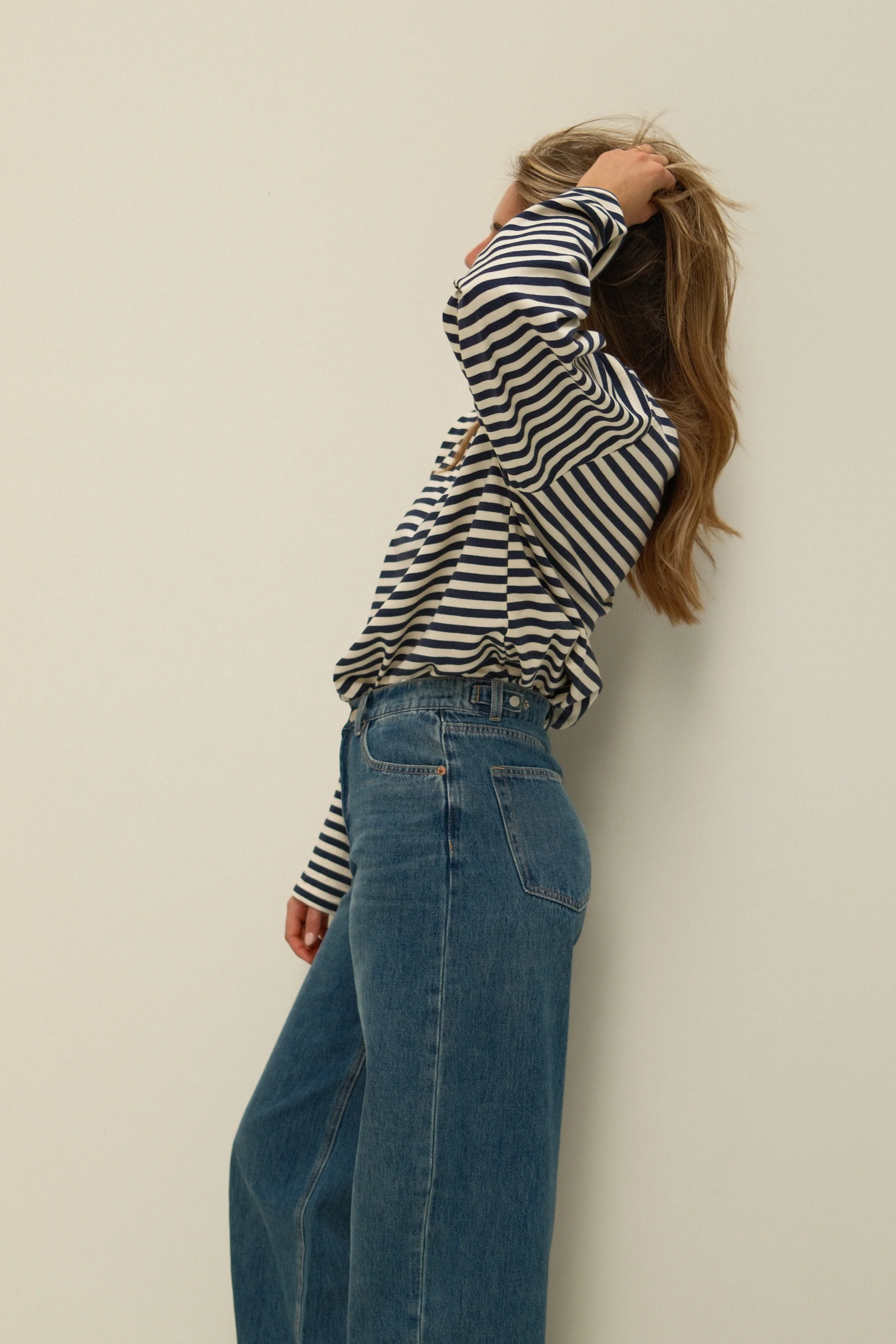 COTTON STRIPED SAMMY TEE NAVY - Image 5