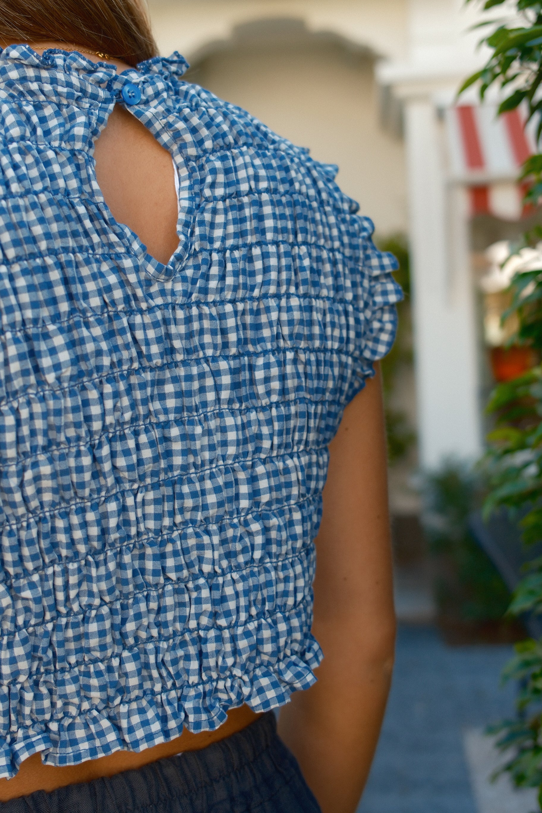 PRE-ORDER: CHARLIE CHECKED TOP NAVY - Image 5