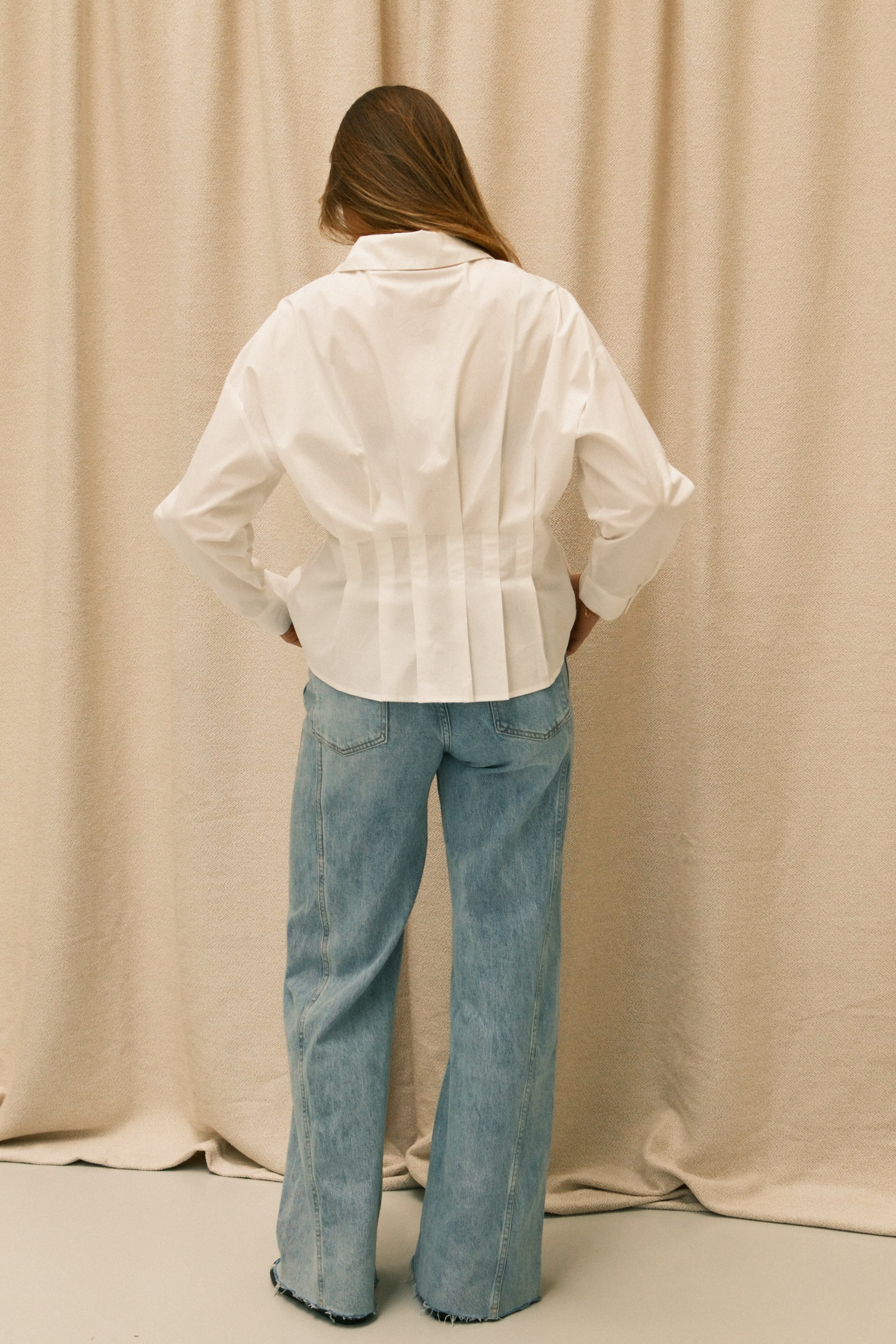 TAILORED COTTON BLOUSE WHITE - Image 4