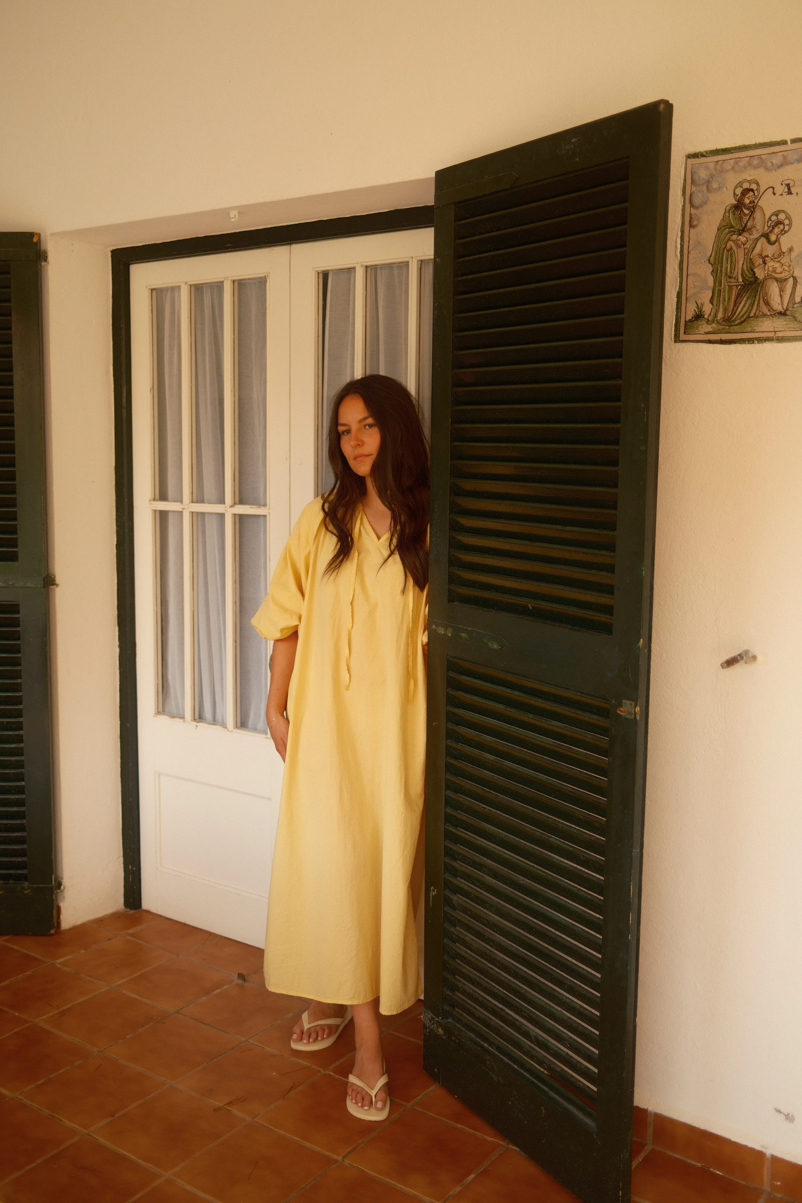 THE COTTON MAXI SPRING DRESS YELLOW - Image 3