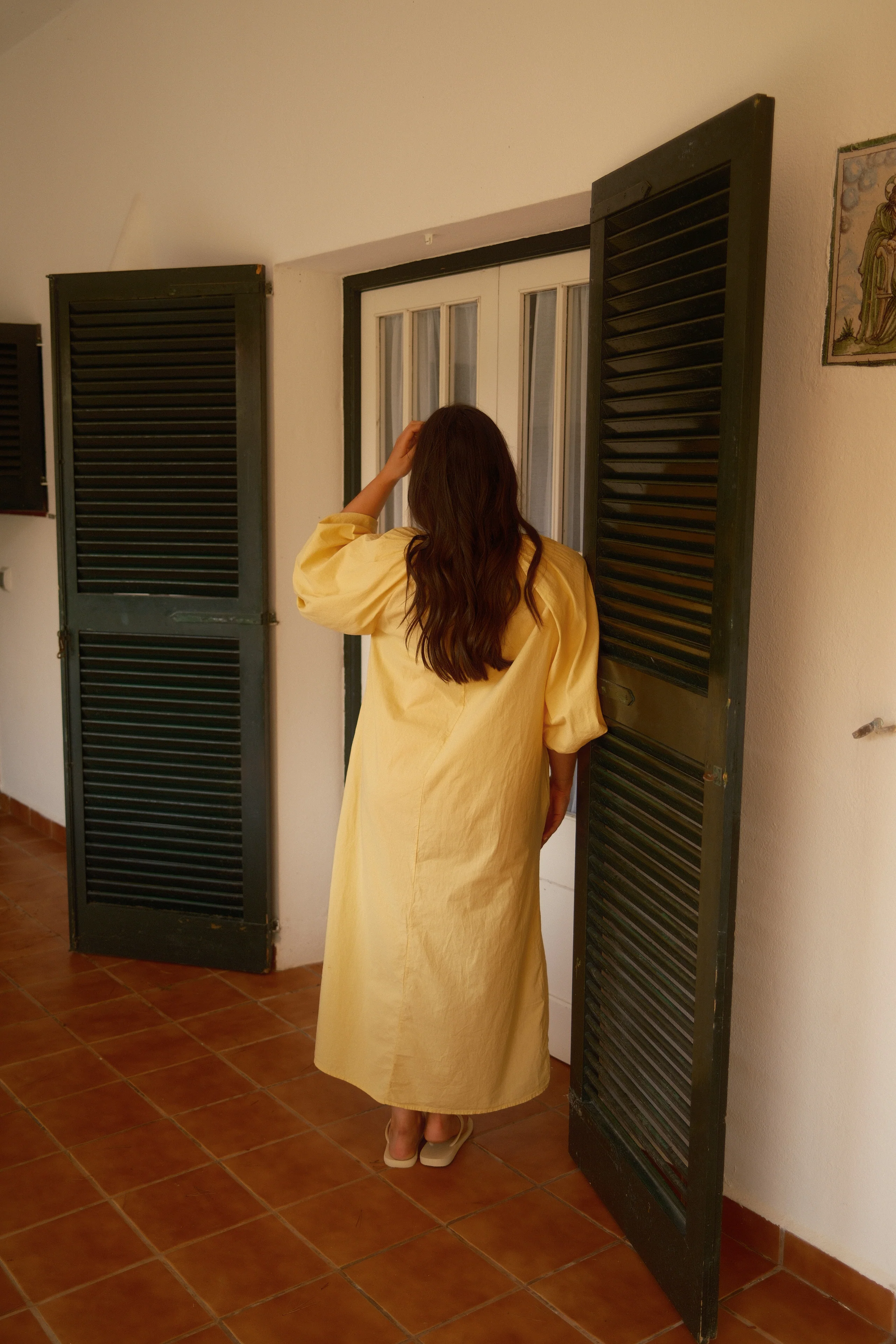 THE COTTON MAXI SPRING DRESS YELLOW - Image 6