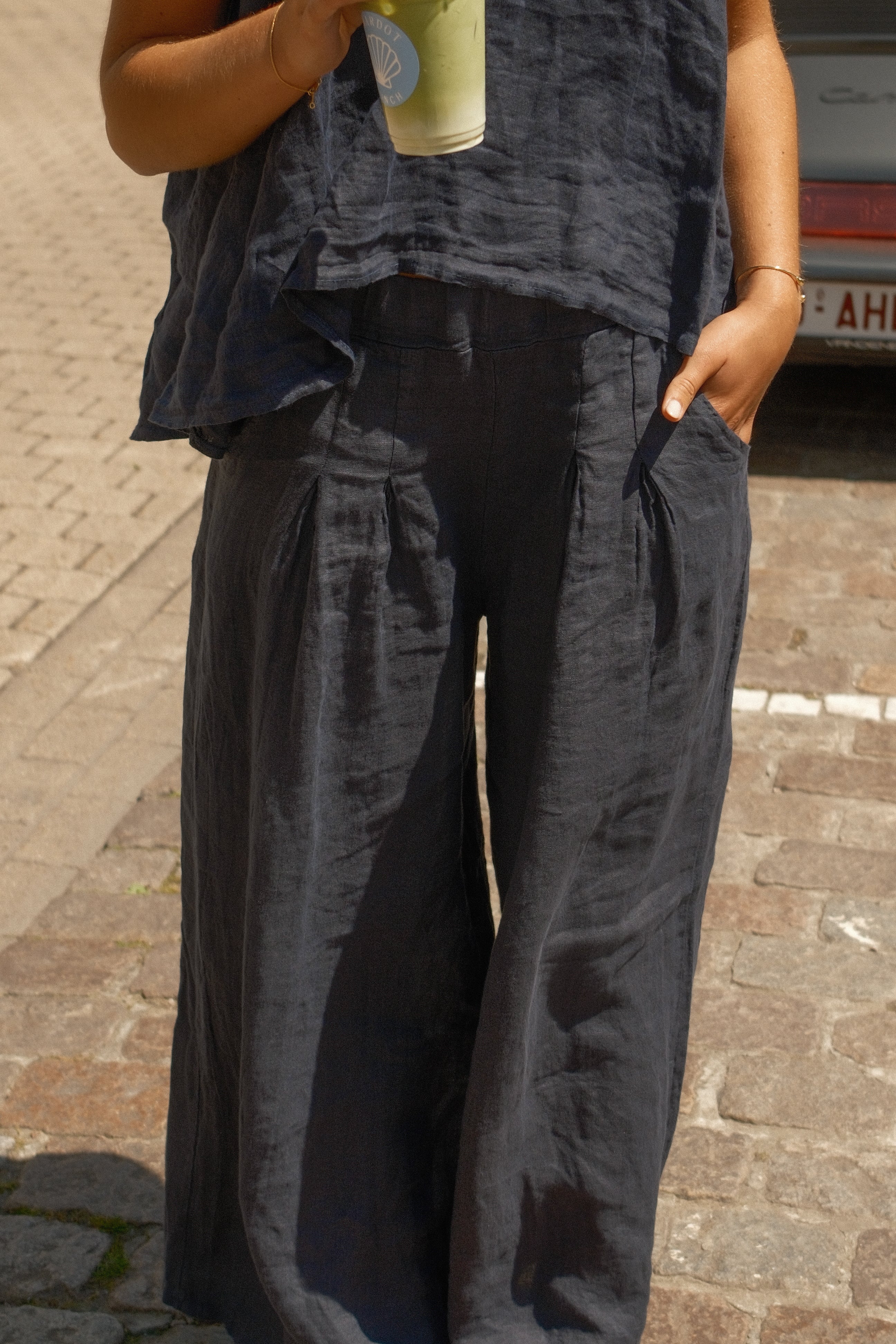 LINNEN JENNY TOP NAVY - Image 7